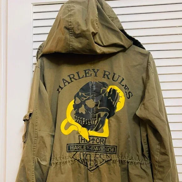 Harley-Davidson Women’s Military Field Jacket Skull Graphic - Picture 3 of 10